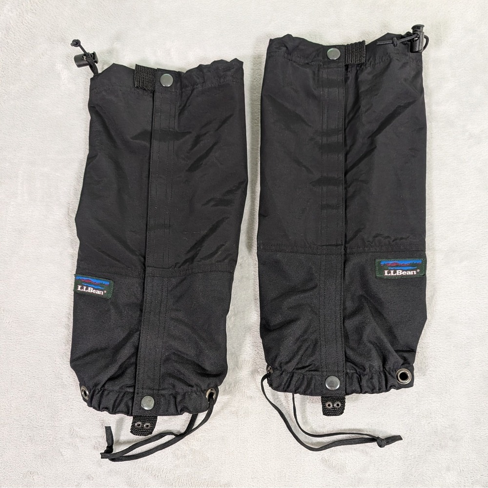 Vtg LL Bean Boot Gaiters Small Waterproof Hiking Snow Rain Mountaineering Black